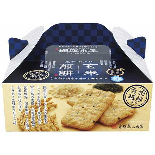 32 金澤兼六製菓 黒胡麻入り玄米煎餅BOX