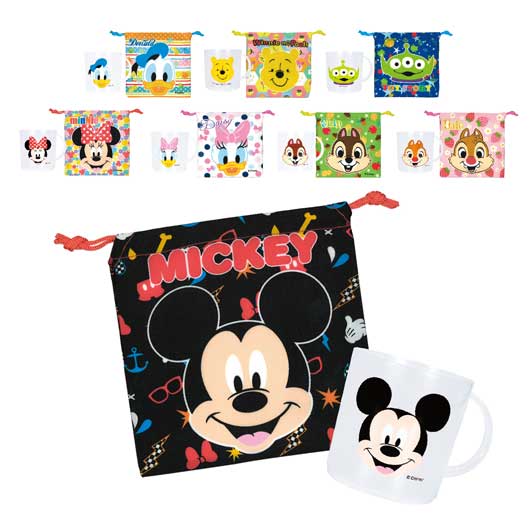 キャラクター顔柄コップ&巾着セット