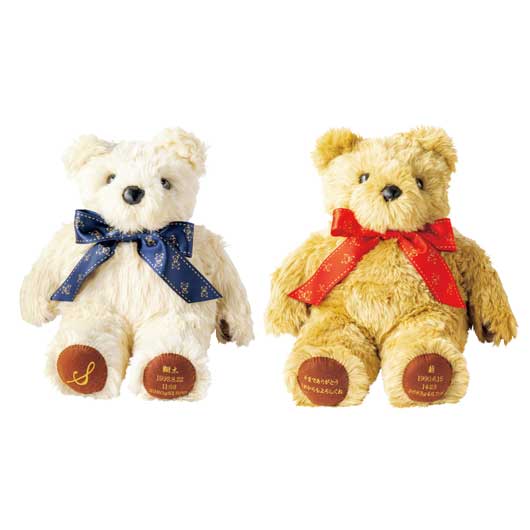 ウエイトベア　シュシュ（アイボリー／ブルーリボン）画像2