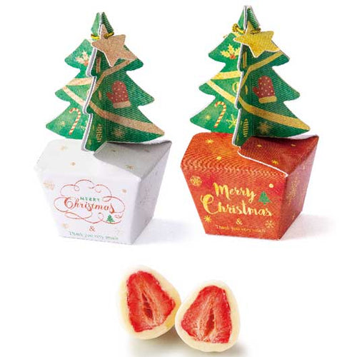 【プチギフト 300円】 Ｔｈａｎｋｓ ｔｒｅｅ（苺チョコ）
クリスマス お菓子 イベント 景品 かわいい ツリー 人気 子ども 販促品