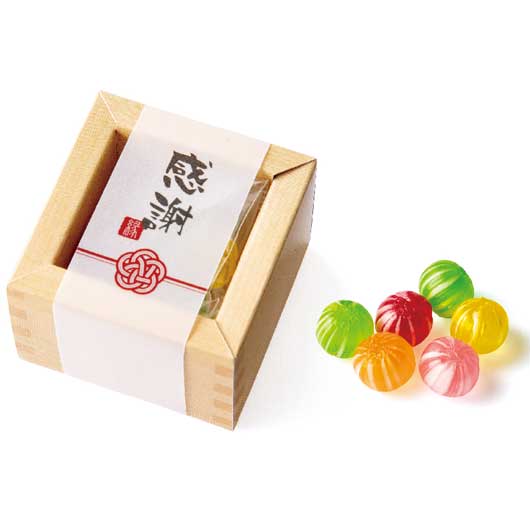 【プチギフト 300円】感謝して枡（てまり飴）
結婚式 和風 ユニーク お菓子 飴 キャンディー 面白い 個包装 大人数 美味しい お礼の品 ありがとう画像3