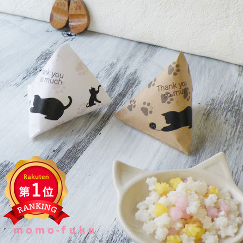  【プチギフト 200円】ネコちゃんテトラ（金平糖）
結婚式 引き出物 お菓子 金平糖 イラスト 猫 ありがとう ギフト かわいい おしゃれ