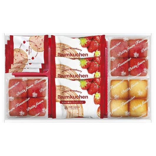あまおう苺バウムクーヘン＆プチフィナンシェ ギフトボックス｜いちご 焼き菓子 ギフト