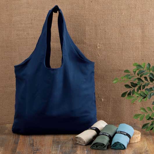 テラッソ／再生ＰＥＴマルシェエコバッグ　ネイビー画像2