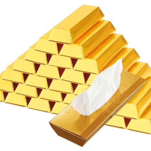  【100個単位】ゴールドバー／ボックスティッシュ　３０Ｗ