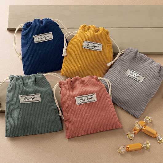  リッジ／コーデュロイ巾着ポーチ