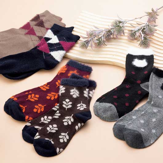  ポエット／ファー付ソックス