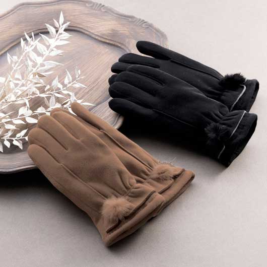  ルルサ／ファー付ファッショングローブ