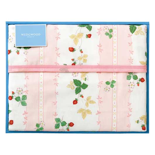  ウェッジウッド〈ワイルドストロベリー〉綿毛布 ピンク