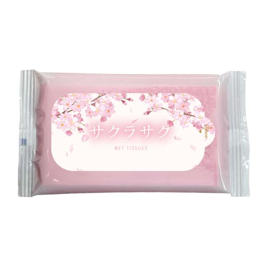  【400個単位】サクラサク　カラーウェットティッシュ８枚入