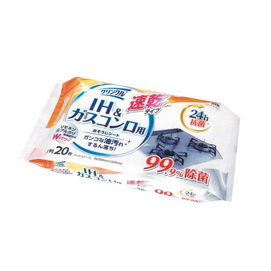  【150個単位】クリンクルおそうじシート　ＩＨ・ガスコンロ用２０枚