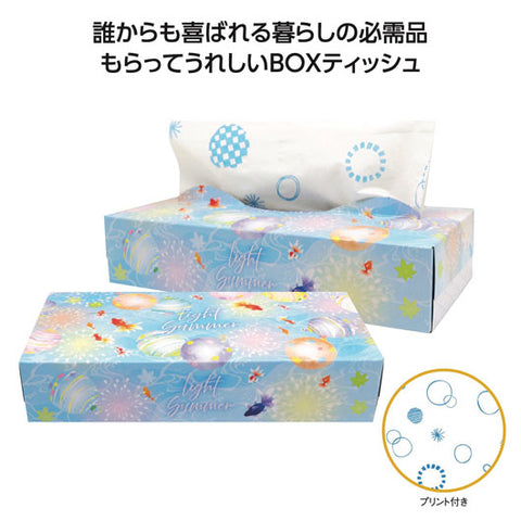  【60個単位】夏柄ＢＯＸティッシュ１２０Ｗ　サマー