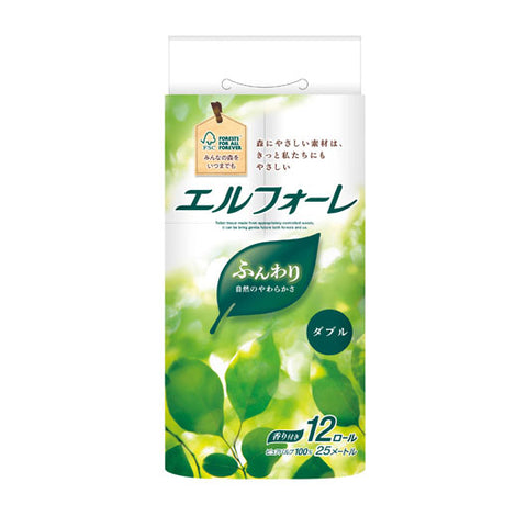  【42個単位】エルフォーレ　トイレットティシュー１２ロール　ダブル