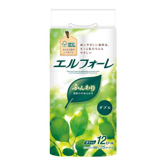 【42個単位】エルフォーレ　トイレットティシュー１２ロール　ダブル画像2