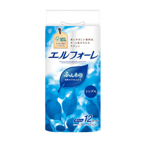  【42個単位】エルフォーレ　トイレットティシュー１２ロール　シングル