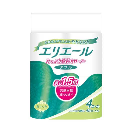 【112個単位】エリエール長さ１．５倍トイレットティシューコンパクト４ロールダブル画像2