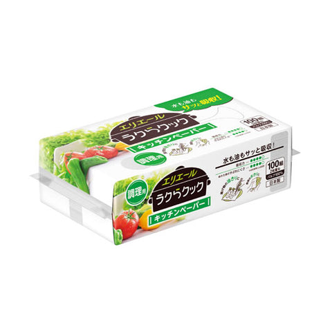  【420個単位】エリエール　ラクらクックキッチンペーパー１００Ｗ