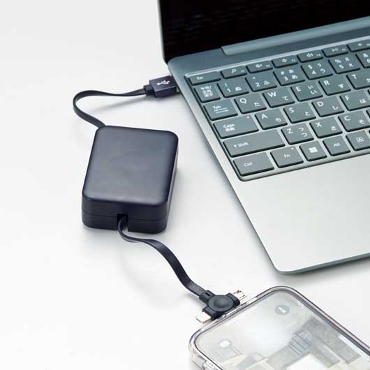 スマホスタンド付　３ｉｎ１ＵＳＢケーブル画像10