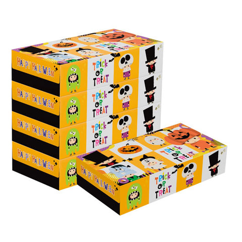  【60個単位】ハッピーハロウィンＢＯＸティッシュ１００Ｗ５個組