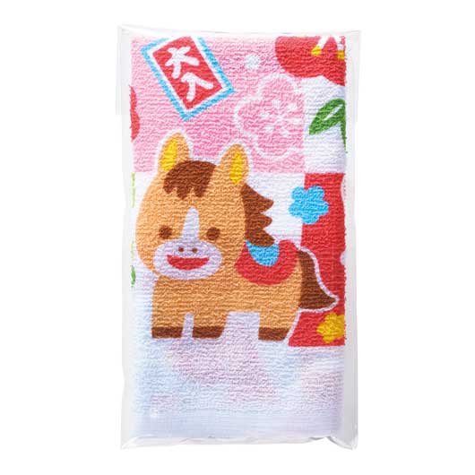 招福干支タオル午　格子画像2