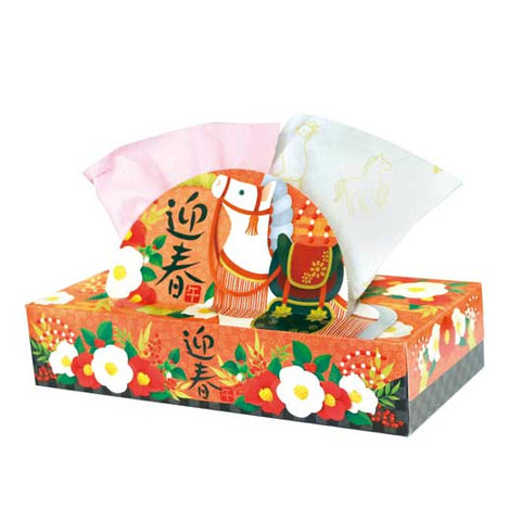  【60個単位】干支ＢＯＸティッシュ１２０Ｗ　午