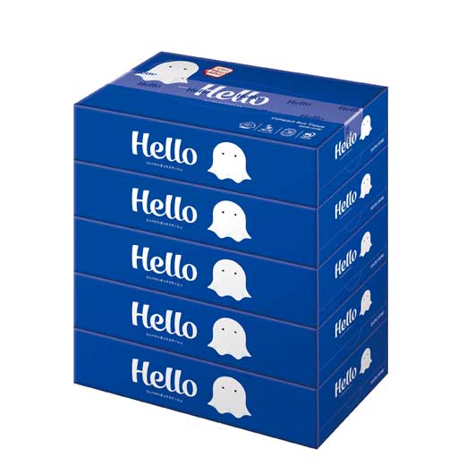  【12個単位】ハロー　コンパクトボックスティッシュ１５０Ｗ５個組