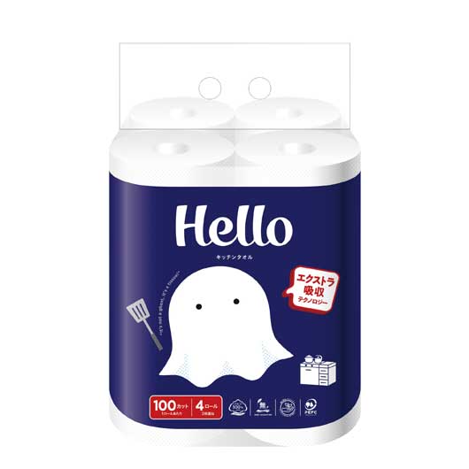  【12個単位】ハロー　キッチンタオル１００カット（４ロール）