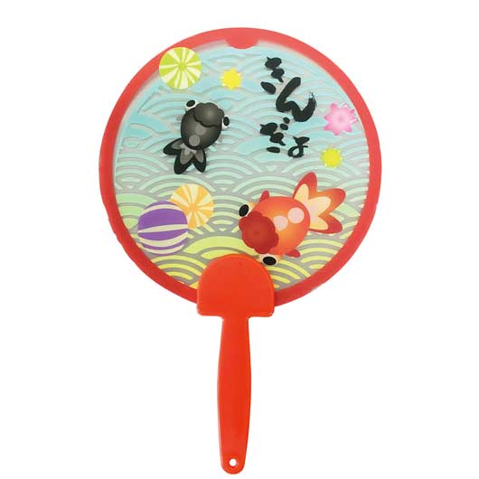 夏柄うちわ　金魚画像2