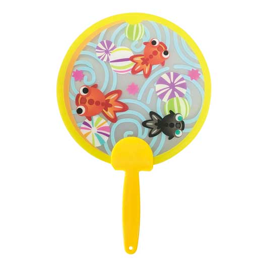 夏柄うちわ 金魚 モモフク