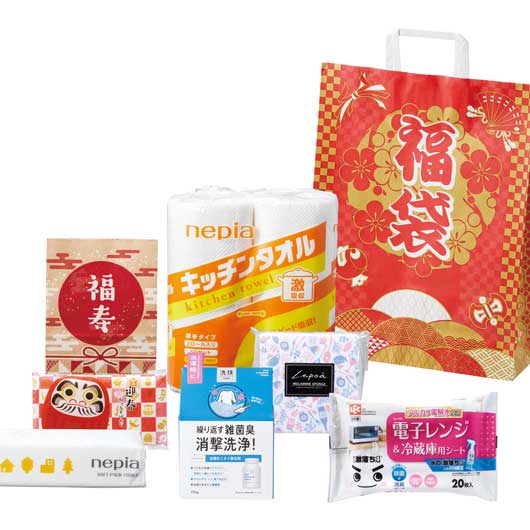 【10個単位】福袋　末広がり日用品７点セット　２０２６画像2