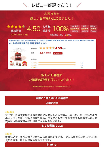 【プチギフト 500円】ルプティール　ケーキタオル
タオルハンカチ ミニタオル かわいい おしゃれ  実用ギフト 結婚式 ２次会 センスのいい 実用ギフト 粗品 販促品 景品 イベント ノベルティ画像8