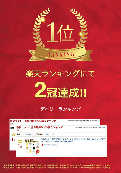 【プチギフト 2000円】モシモニソナエル 防災１０点セット ギフト アウトドア 就職 祝い 品 陣中 縁起 景品 1000円 台 以外 便利な もの ハンカチ 2000円 全快 買わない画像2