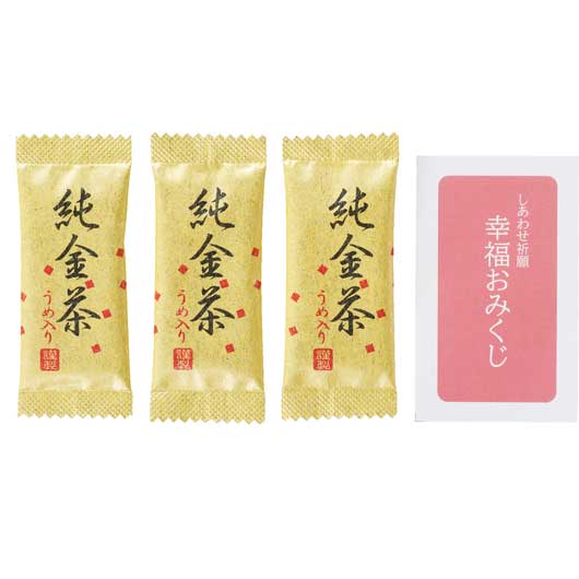 【200個単位】梅入り純金茶３包（おみくじ付）画像3