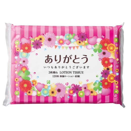 【360個単位】ありがとうローションティッシュ３枚重ね４０組画像3