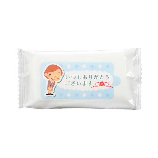 「ありがとう」ミニウェットティッシュ１０枚入　ブルー画像3