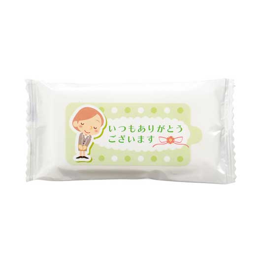 「ありがとう」ミニウェットティッシュ１０枚入　グリーン画像3