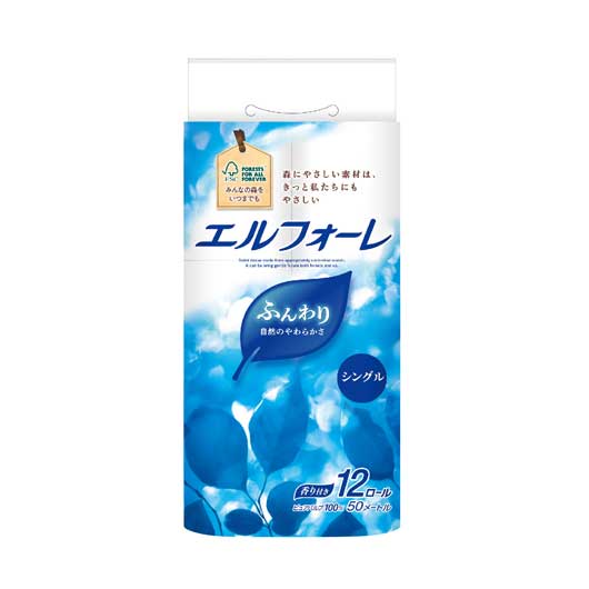  【42個単位】エルフォーレ　トイレットティシュー１２ロール　シングル