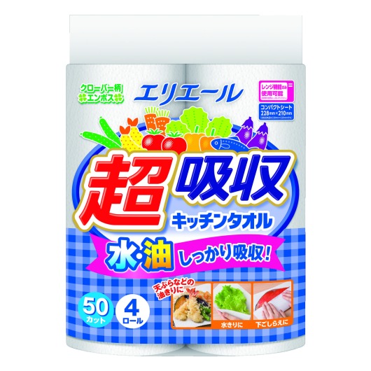 【112個単位】エリエール　超吸収キッチンタオル４ロール（５０カット）九州・沖縄画像2