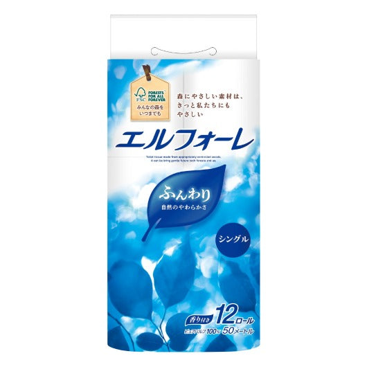 【42個単位】エルフォーレ　トイレットティシュー１２ロール　シングル