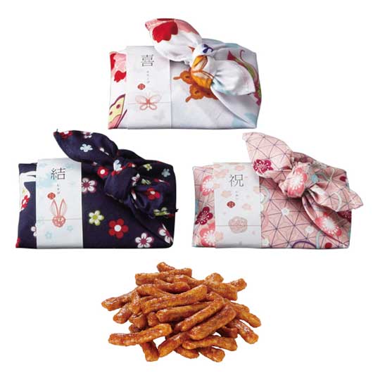 【プチギフト 300円】華結び みたらしかりんとう 
ハンカチ 和風 祝 喜 結 和装婚 桜柄 うさぎ柄　かわいい 内祝い お礼 結婚式画像4