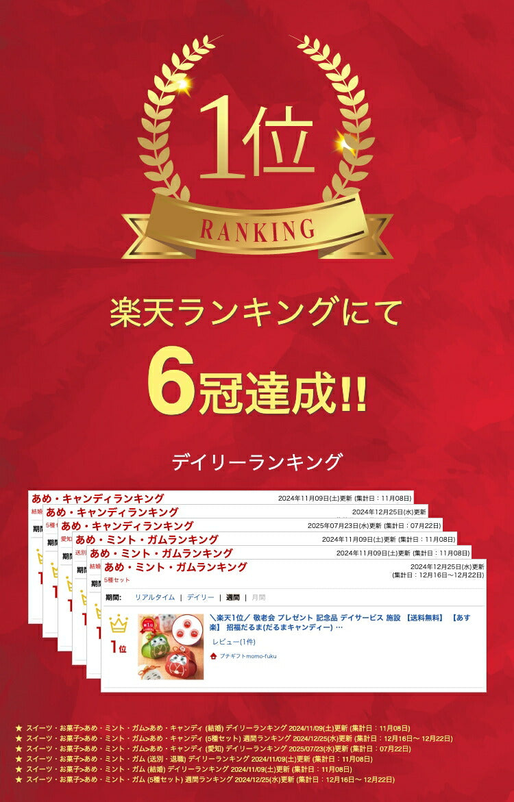 年賀だるま5円　満月消　63枚 プチギフト 250円】 招福だるま(だるまキャンディー) だるま
