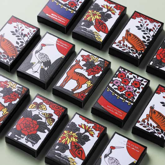 プチギフト 300円】 祝かるた（ハートせんべい） 花札 和風 箱入り