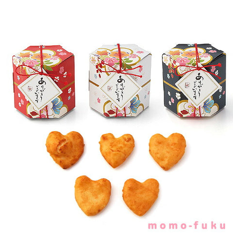  HEART RICE CRACKER - Hexagonal Package