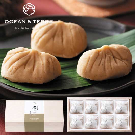 【包装】中津川銘菓　栗きんとん８個　木箱入り画像3