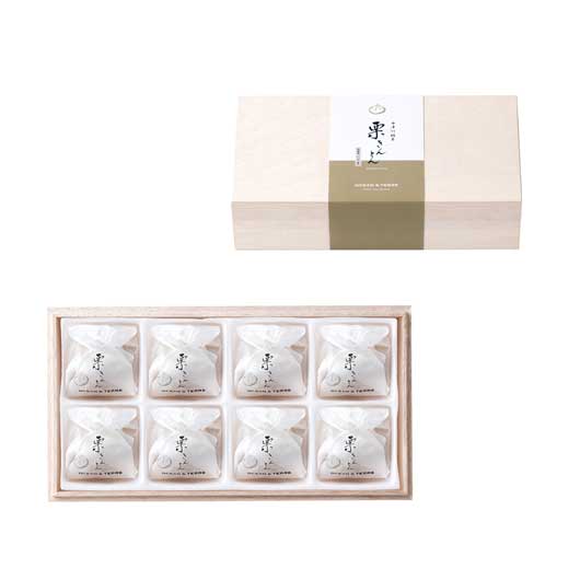 【包装】中津川銘菓　栗きんとん８個　木箱入り画像3