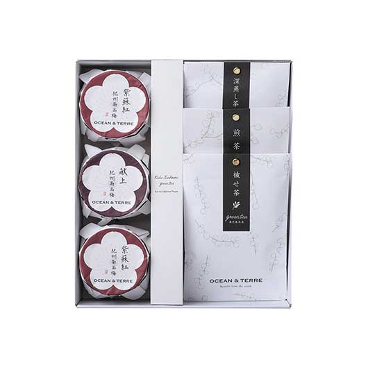 【お中元】Ｐｒｅｍｉｕｍ　紀州南高梅＆日本茶セットＥ画像5
