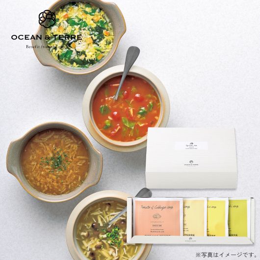 【プチギフト 1000円】 フリーズドライ野菜スープセットＡ
詰合せ 野菜スープ OCEAN＆TERRE おしゃれ オーガニック 人気 熨斗 手土産 プレゼント画像3
