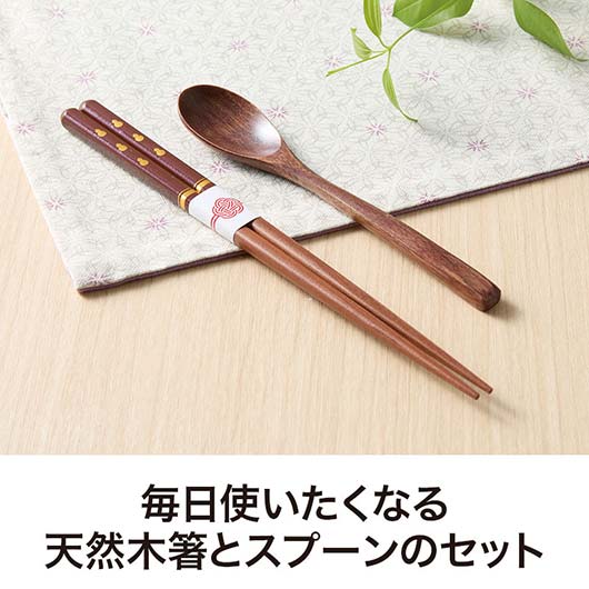 感謝の気持ちです　天然木箸とスプーンセット画像4