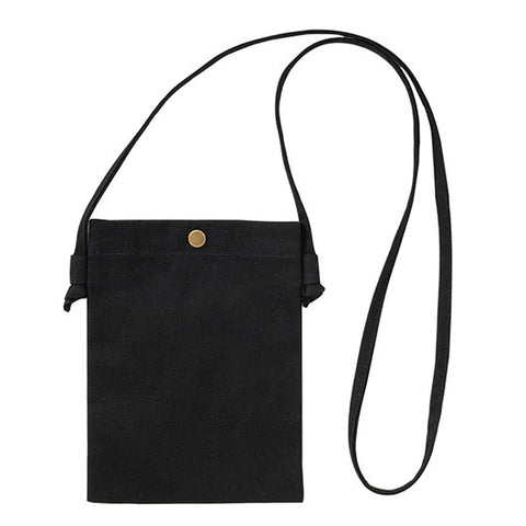  カラモ　コットンスマホサコッシュ　ブラック