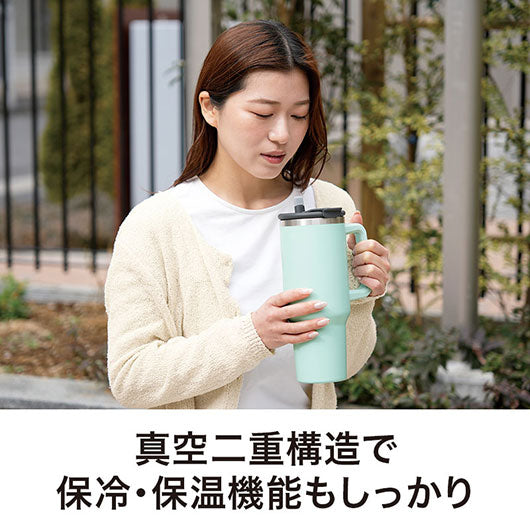 カラモ　ハンドル付き真空ステンレスビッグタンブラー　１．２Ｌ　ミントグリーン画像5